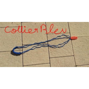 collier encolure bleu fait main en corde