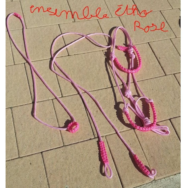 ensemble corde rose fait main