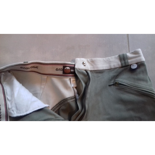 Pantalon bicolore vert - beige