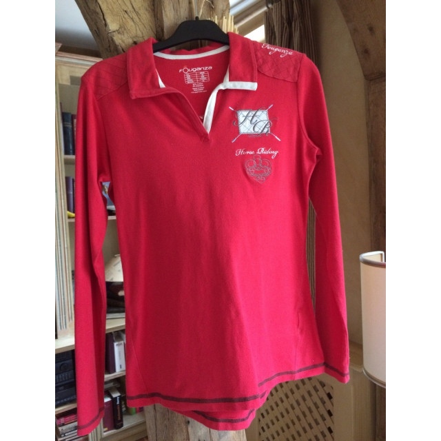 Polo rouge Manches longues Femme Fouganza T42