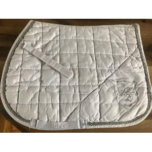 Tapis blanc avec strass et liseré gris