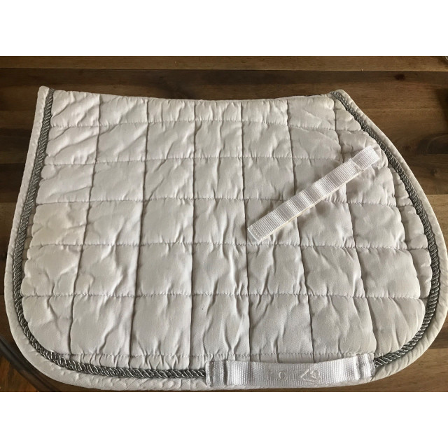 Tapis blanc avec strass et liseré gris
