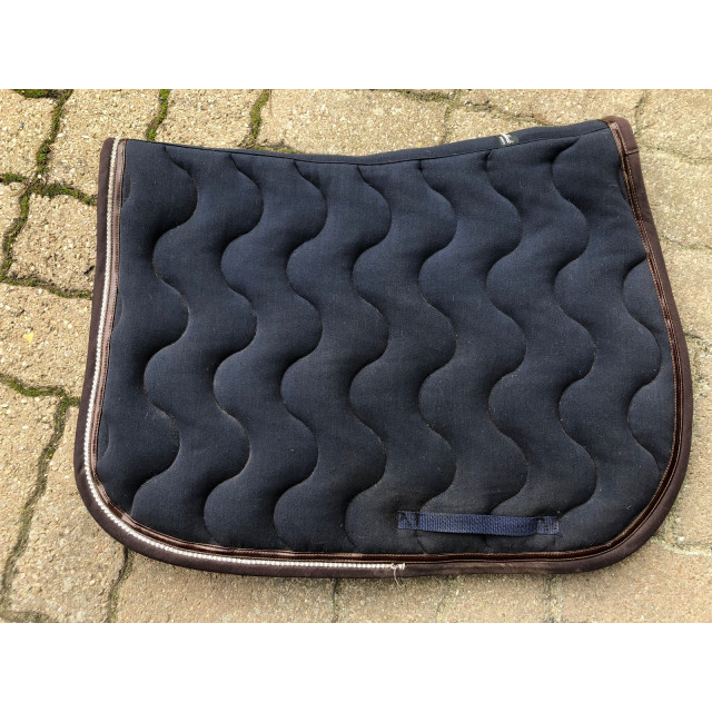 Tapis bleu avec bord marron et paillette