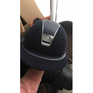 Samshield grand visière bleu marine alcantara