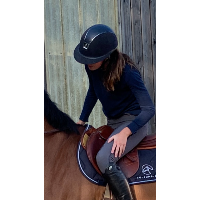 Samshield grand visière bleu marine alcantara