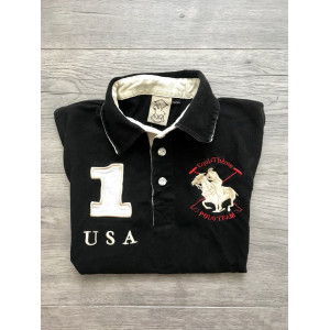 Polo Equithème noir taille 14 ans