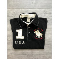 Polo Equithème noir taille 14 ans
