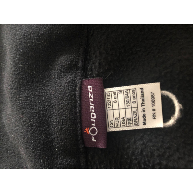 Polaire noir Fouganza 8 ans