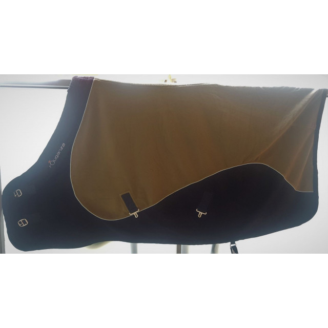 Polaire Fouganza 135cm bleu marine et beige/vert