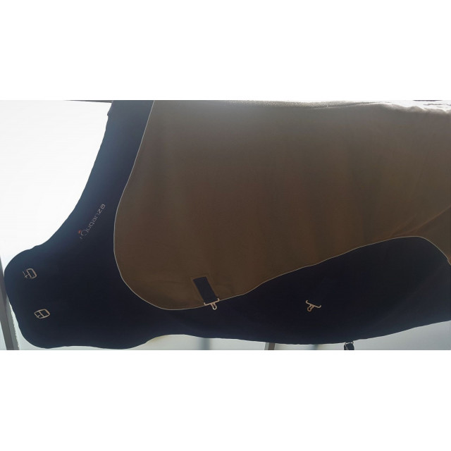 Polaire Fouganza 135cm bleu marine et beige/vert