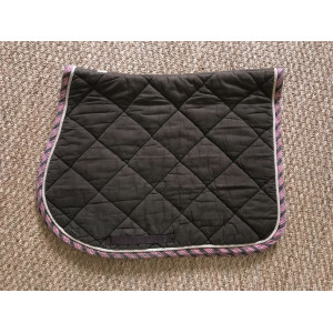 Tapis RG marron liseret marron / rouge / blanc