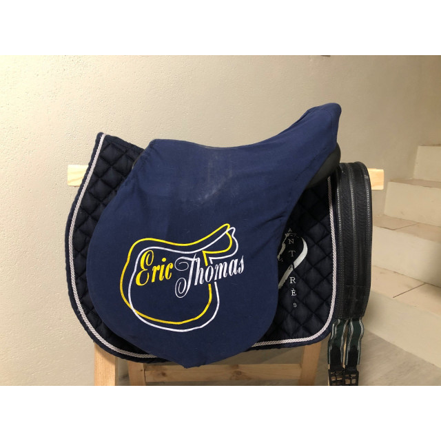 selle éric thomas cuir noir neuve