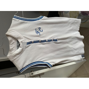 Chemise de concours blanche et bleu flags & cup