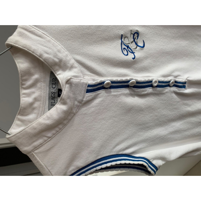 Chemise de concours blanche et bleu flags & cup