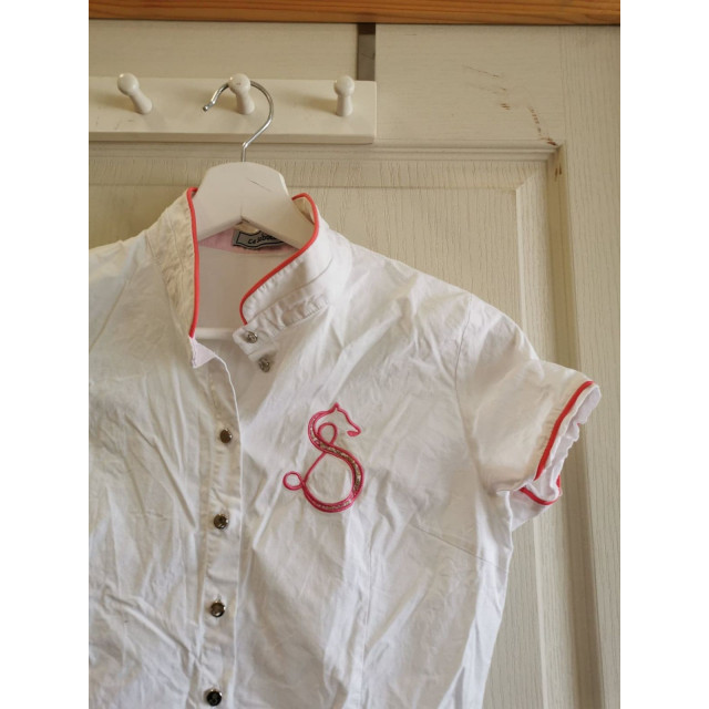 Chemise de concours Le Sabotier blanche et rose