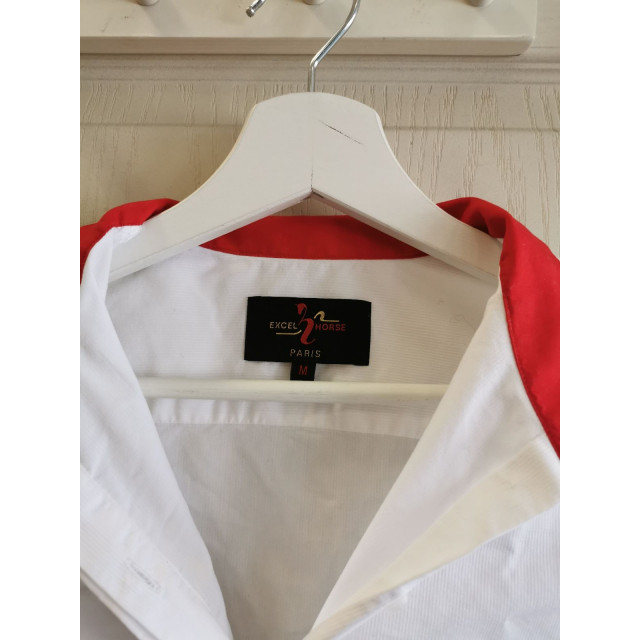 Chemise de concours Excel Horse blanche et rouge
