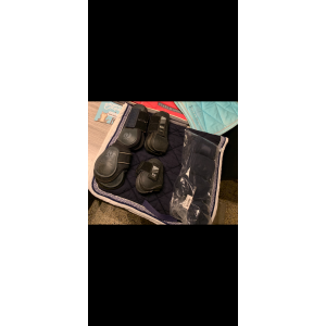 Tapis de dressage fait main bleu marine