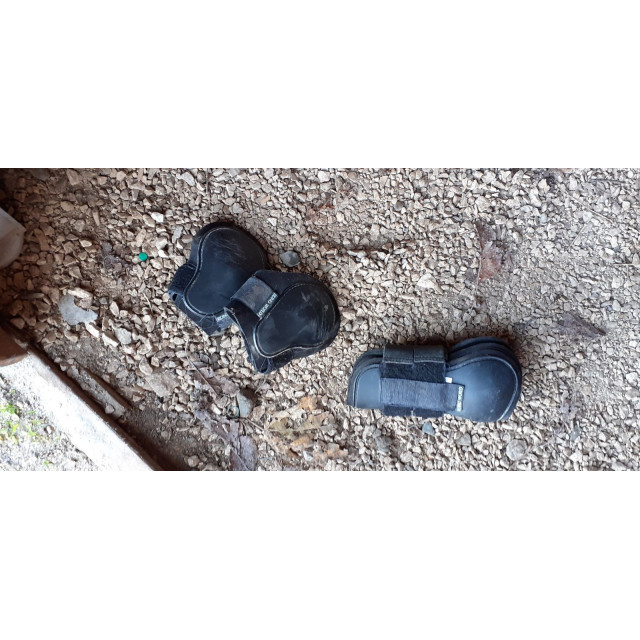 Ensemble Guêtres et protège boulet noir poney