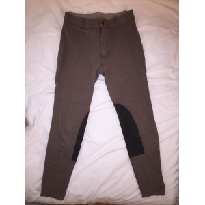 2 pantalons Fouganza taille 12 ans beige et taupe