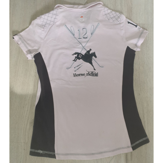 Polo rose et marron