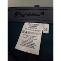 Culotte d'équitation grise / bleu pétrole à fond de peau - taille 36