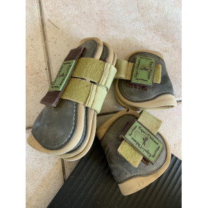 Guêtres et protèges boulets marrons et verts