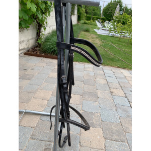 Bridon noir avec frontal strass