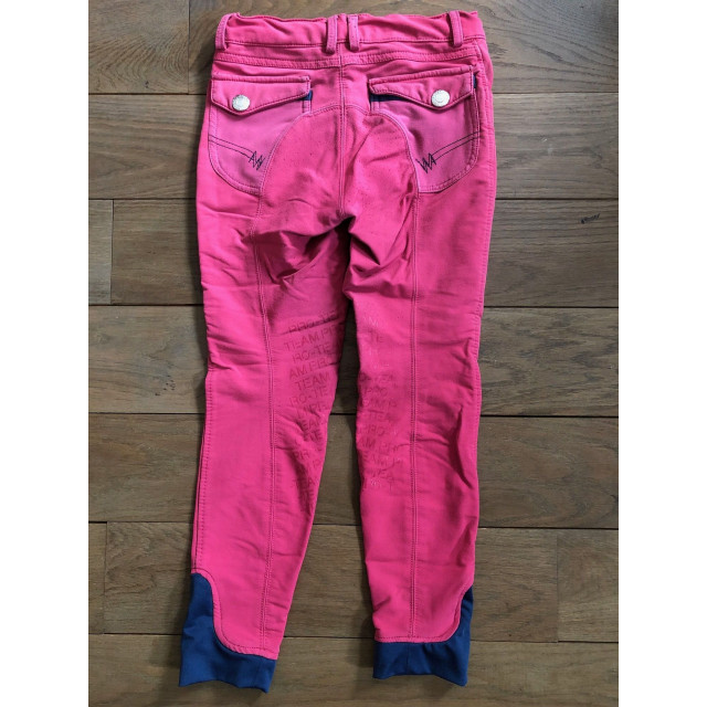 PANTALON ENFANT HKM PRO TEAM ROSE AVEC GRIP SILICONE
