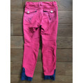 PANTALON ENFANT HKM PRO TEAM ROSE AVEC GRIP SILICONE