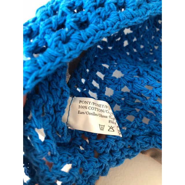 Bonnet Equi-Thème bleu et gris taille poney. Neuf sans étiquette.