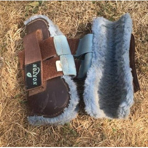 Guêtres + protèges-boulet Norton mouton marron et bleu poney