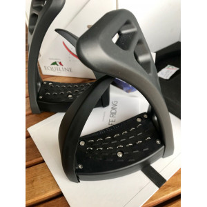 ETRIERS de sécurité NEUFS EQUILINE Safe Riding Meteor Grey et Black Onyx