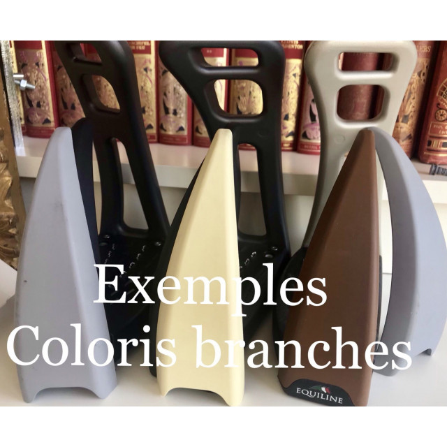 ETRIERS de sécurité NEUFS EQUILINE Safe Riding Meteor Grey et Black Onyx