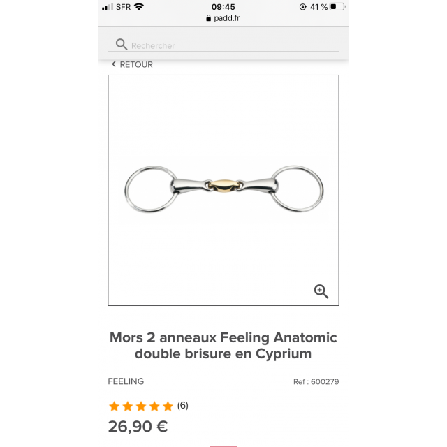 Mors deux anneaux double brisure 115mm