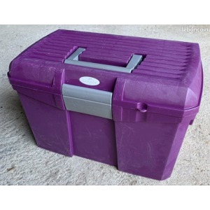 Grande boite de pansage violette et grise