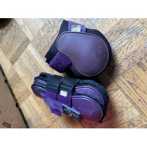 ensemble guêtres et protèges boulets violet taille poney