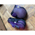ensemble guêtres et protèges boulets violet taille poney
