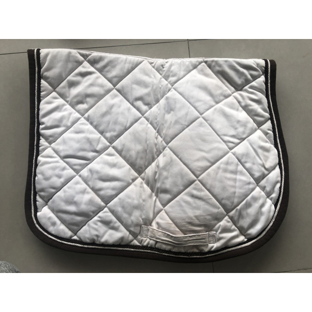 Tapis blanc liserer marron