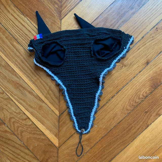 Bonnet long marine blanc et gris taille cheval