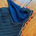Bonnet long marine orange et argent taille cheval