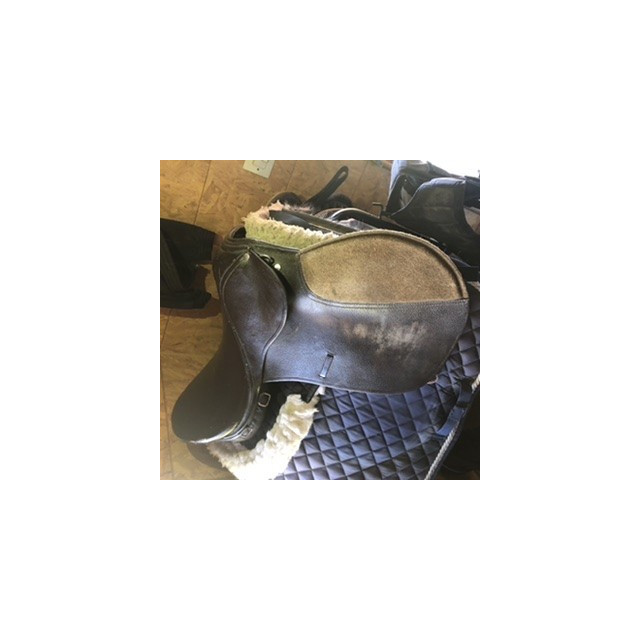 Selle mixtes havane 17" cuir