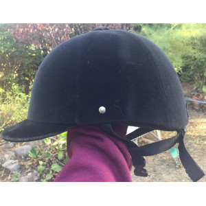 Bombe équitation C400 velours noir  FOUGANZA