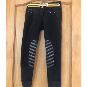 pantalon noir animo à strass et gripps