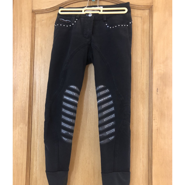 pantalon noir animo à strass et gripps