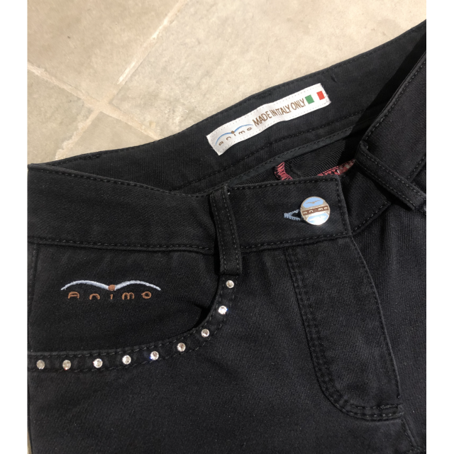 pantalon noir animo à strass et gripps