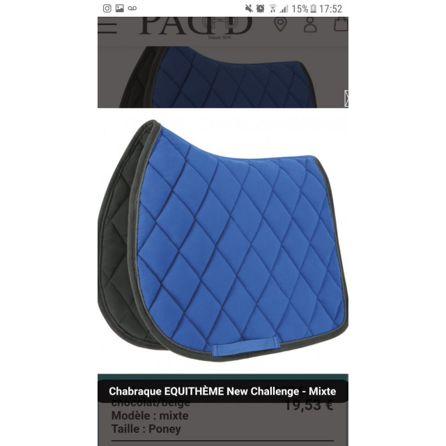 Tapis de selle bleu