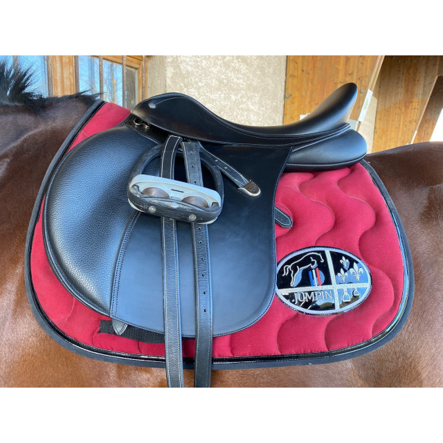 Selle bâtes , cuir noir 17,5