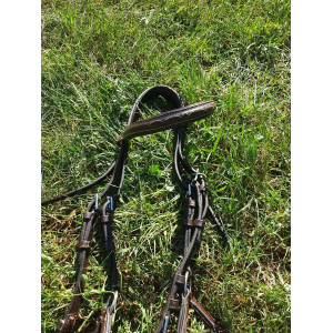 Bridon muserolle croisée Protanner Alba taille cob marron