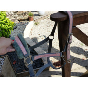 Licol mouton gris et rose