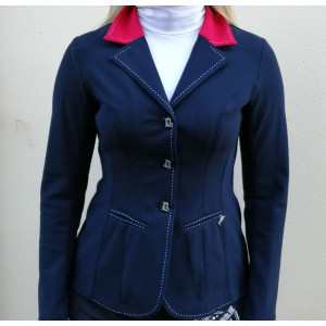 Veste Penelope Leprevost marine col rouge